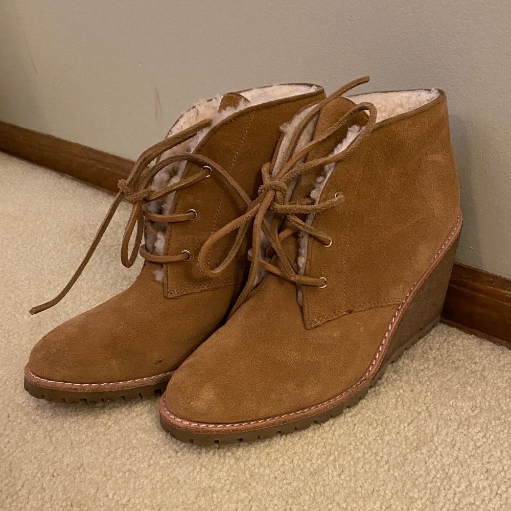 Coach Wedge Booties with shearling lining